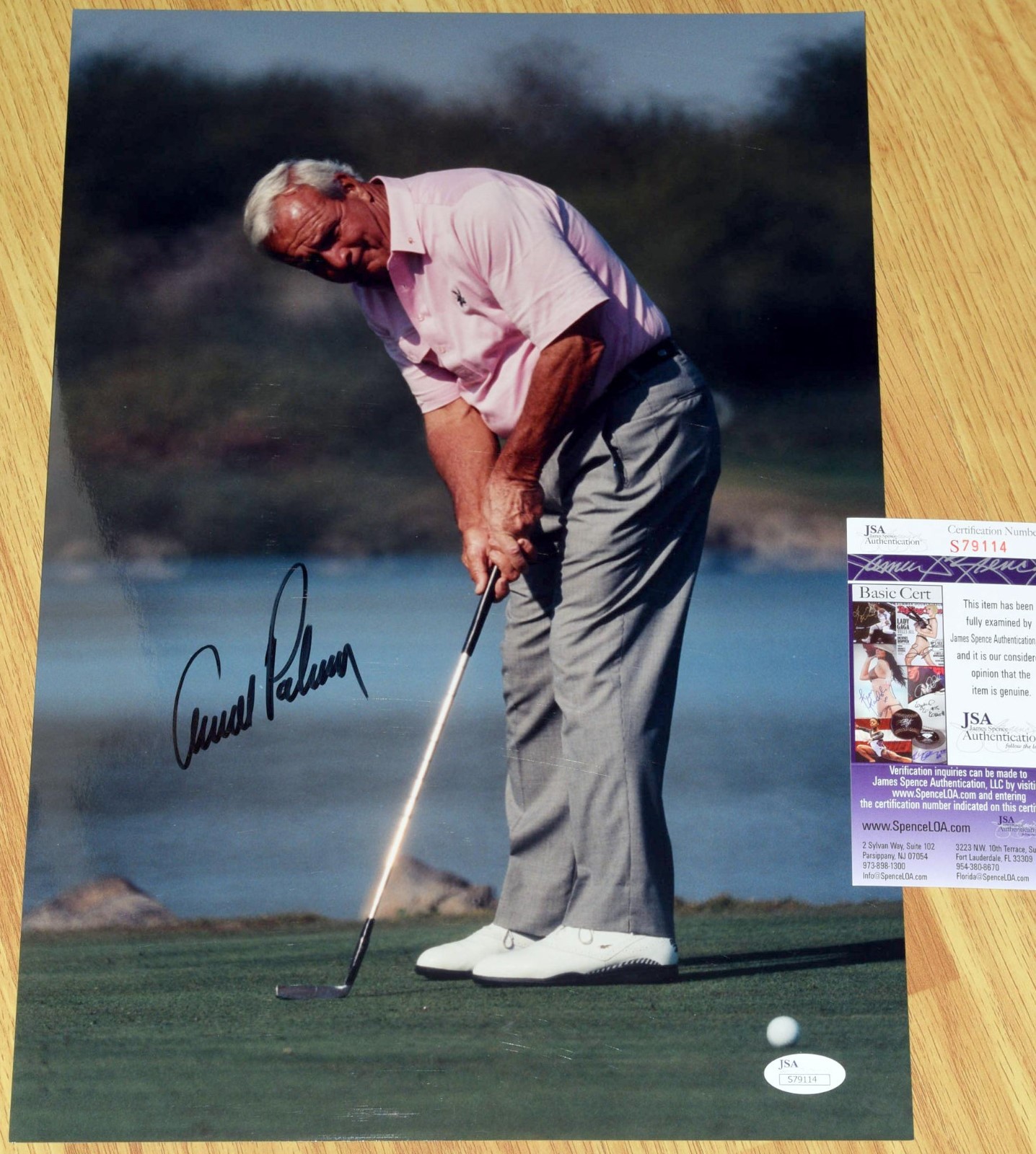 Arnold Palmer Autographed Signed 11X16" Photo #8 - Putting - JSA COA 