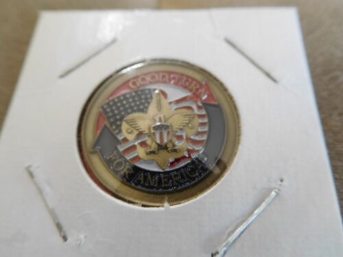 DS SCOUT BSA GOOD TURN FOR AMERICA RED WHITE AND BLUE HAT PIN FDL USA FLAG BADGE - Picture 2 of 5