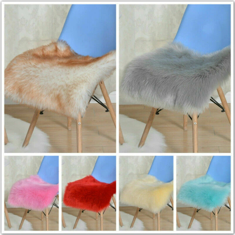 Faux Wool Fur Carpets Warm Doormat Floor Rugs Living Room Sofa Plush Carpet Cosy - Image 2 of 4