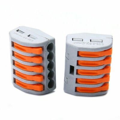20pc 5 Way Spring Lever Terminal Block Electric Cable Wire Connector PCT-215 Kit