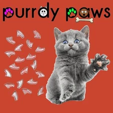 Soft Nail Caps For Cat Claws ( CLEAR ) * Purrdy Paws Brand *4 Sizes
