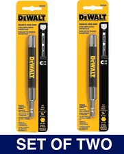 SET OF 2 - DeWalt DW2055 1/4" x 6" Magnetic Bit Tip Holder w/Sleeve