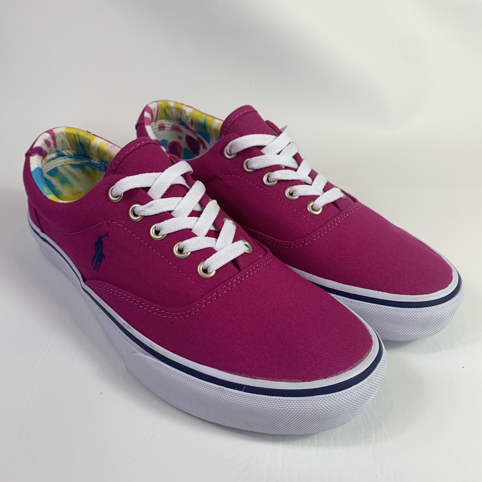 Polo Ralph Lauren Keaton Pony Sneakers Scarpe Tie Dye Rosa Vivace Uomo Taglia 9 5 NUOVE