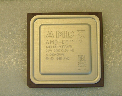 Vintage CPU Prozessor AMD K6-2 /333AFR 333Mhz Sockel7 [Goldgewinnung]