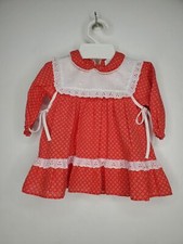 Vintage Alexis 3 Months Vintage Baby Girl Dress red and white