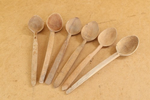 Vintage Kitchen Antique Early Primitive Wood Spoons Cutlery Kitchenware Cottage.