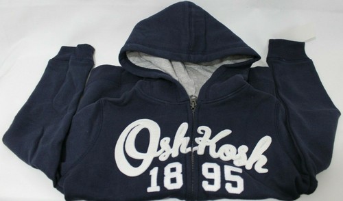 OshKosh Vintage Logo Hoodie Jacket Heather Gray, Navy Blue -Size 5T - Picture 7 of 10