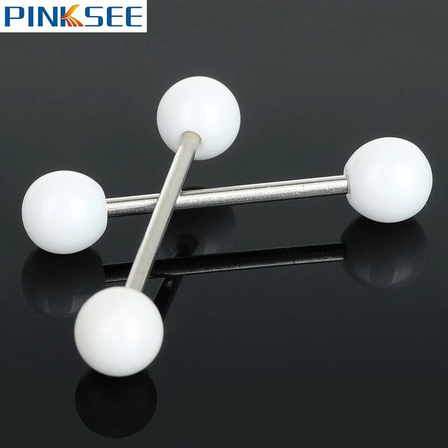 Piercing Labial Acero Inoxidable-Barras Redondas Bolas Lengua Anillos Joyería Corporal 5 un. Foto 4 de 4