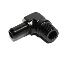 3/8" NPT Male to 1/2" Hose Barb 90° Deg Fuel Oil Gas Line Fitting Adapter Black