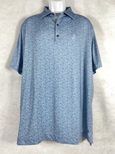Footjoy FJ Polo Shirt Men  s Large Blue Floral Short Sleeve