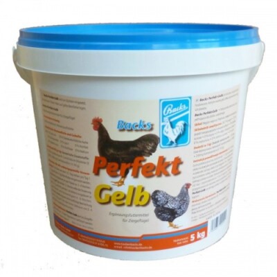 Backs Perfekt Gelb 5 kg  Ergänzungsfuttermittel Ziergeflügel gelbe Beinfarbe