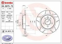 2X Brembo 08.9975.75 Bremsscheibe Hinten FüR Ford Volvo