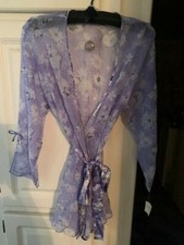 Fredericks Of Hollywood Lt. Blue Chiffon Robe / Size M / New With Tags