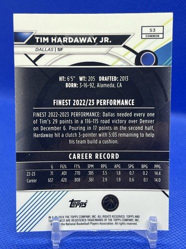 2023-24 Topps Finest Tim Hardaway Jr #53 Checkerboard - Picture 2 of 2