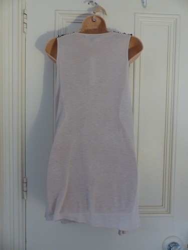 French Connection XS BNWT beige viscose top, sleeveless, sequinned wide straps - Foto 9 di 11