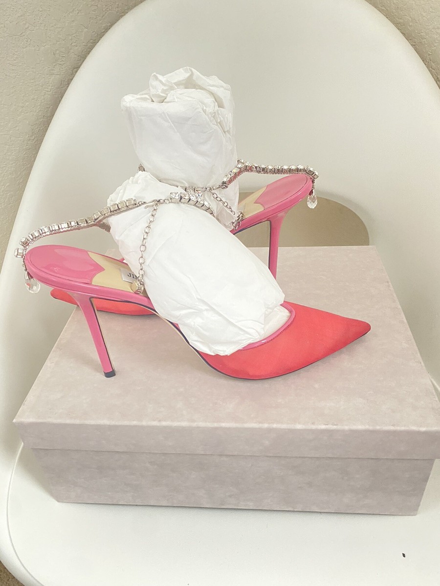 JIMMY CHOO SAEDA PUMP HEELS 100CM (CANDY PINK) | eBay