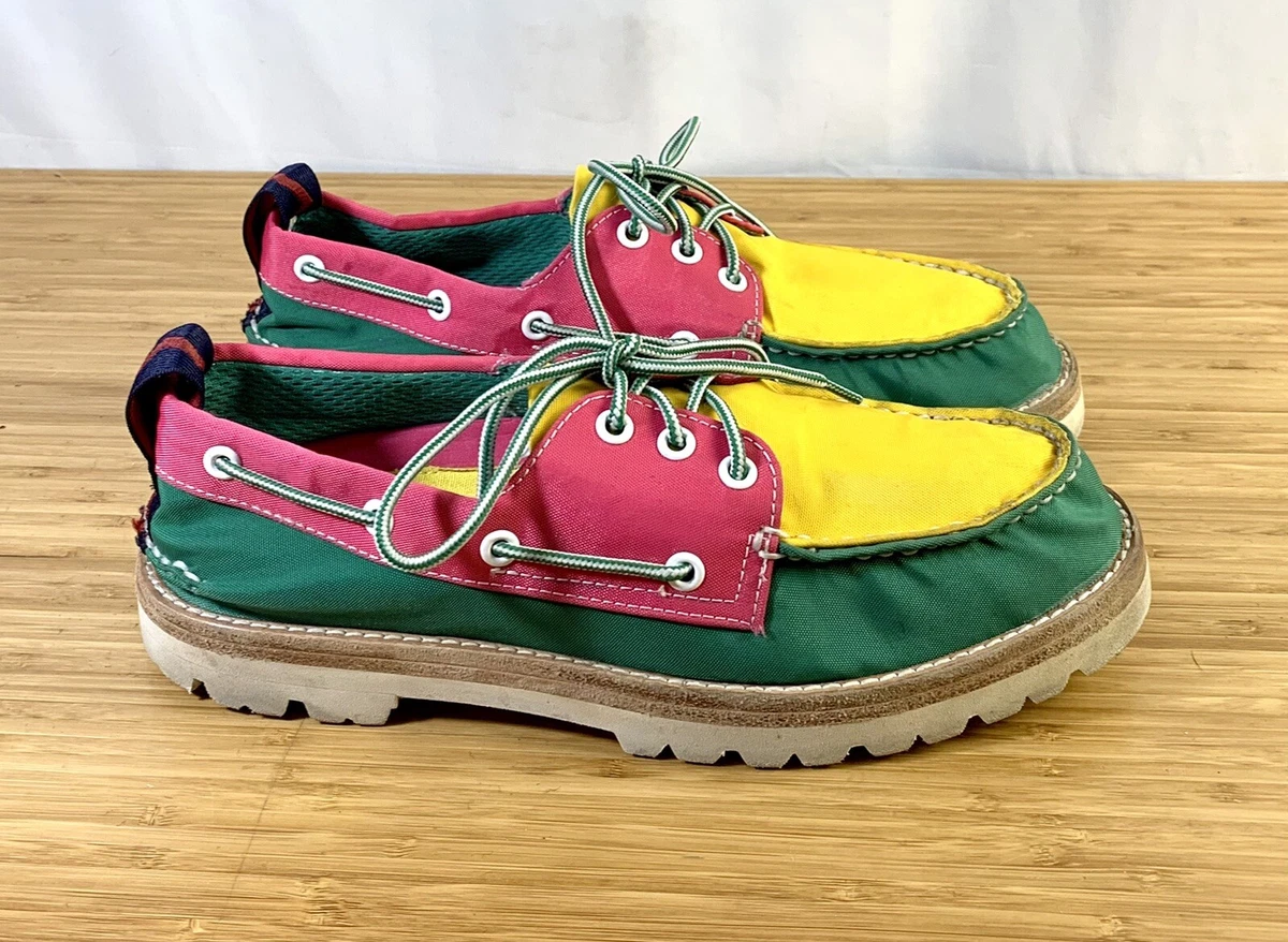 Louis Vuitton Leather Colorblock Pattern Boat Shoes UK 8.5 | 9.5