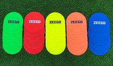 ZEEGO Rubber Flat Cones 10-Qty Training Spot Marker Football Pitch Floor Disc 8"