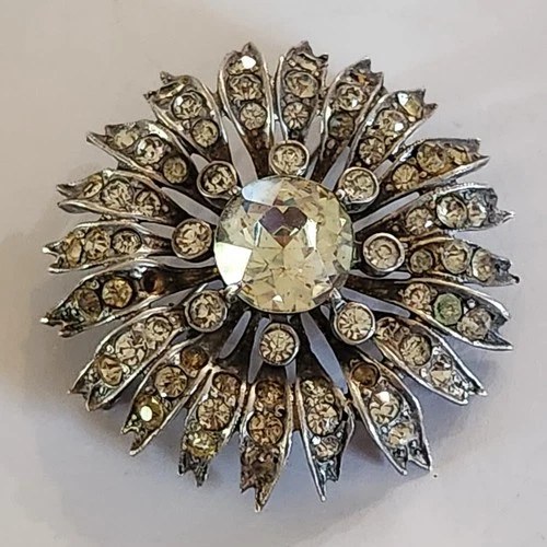 Eisenberg Original Vintage Sunflower Brooch Sterling Silver 40g See Photos