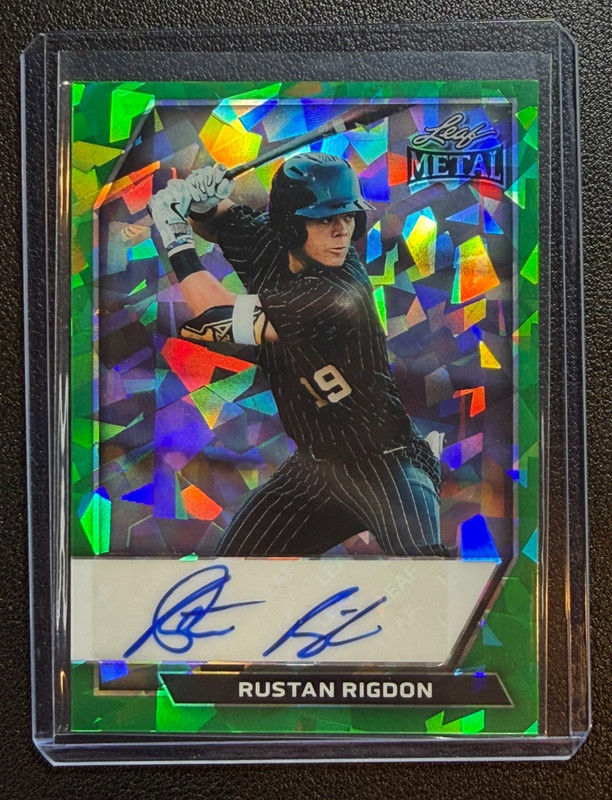 2026 Leaf Metal Baseball Rustan Rigdon Green Crystal Auto 1/1 #BA-RR1 Vanderbilt