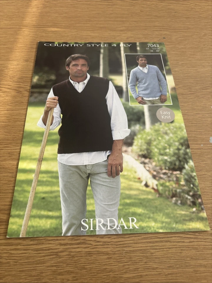 Sirdar Original Knitting Pattern Men's Sweater And Tank In 4 PLY - Image 4 of 4