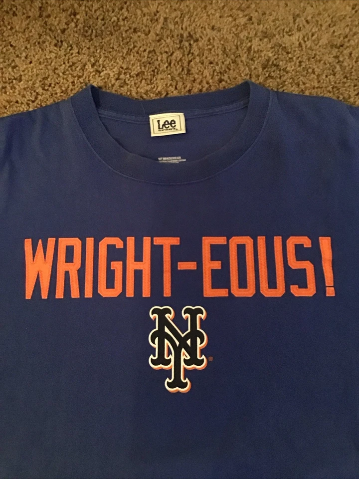 VINTAGE 2006 New York Mets WRIGHT-EOUS David Wright Jersey Shirt Size Large - Image 3 of 3