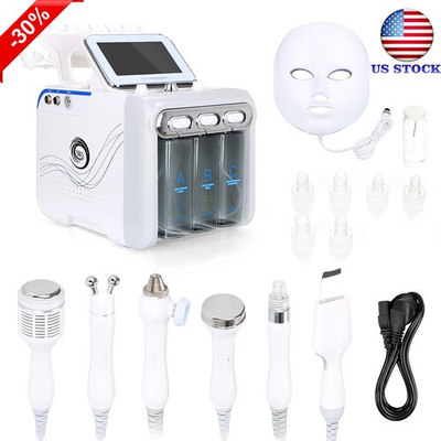 #ad #ad 7 in1 Hydro Water Facial Cleaner Aqua Peel Dermabrasion Machine With LED Mask $197.50