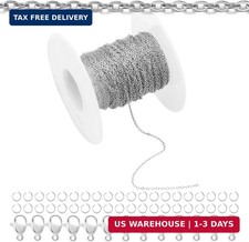 66Feet Stainless Steel Necklace Chains Cable Link Chains for Jewelry Making DIY