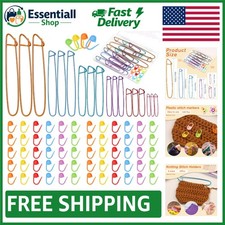 Versatile Knitting Stitch Holder Set with 100 Locking Markers in Vibrant Colors
