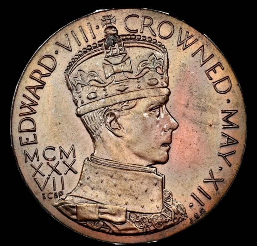1937 Great Britain Edward VIII Large Bronze Coronation Medal BHM-4295 NGC MS63 - Image 3 of 4