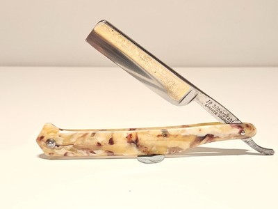 VINTAGE RARE GOLD DECORATE LUXURY GERMANY STRAIGHT RAZOR''SOLINGEN''1A SILBERSTAHL