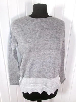 Pull tout doux acrylique/mohair gris dégradé argenté Freeman T Porter S 36/38 - Photo 1/4