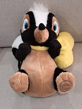 Disney Store Bambi's Flower The Skunk 10  Plush W/Yellow Bow