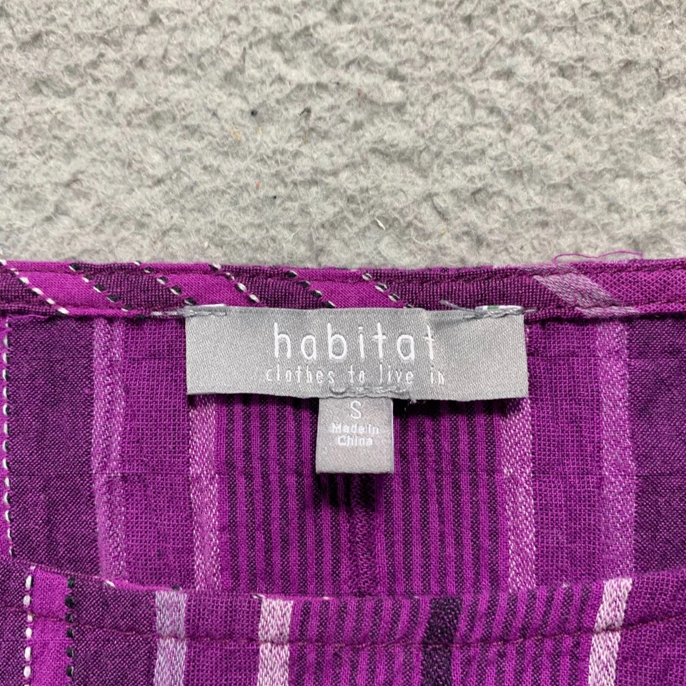 HABITAT 女式小号上衣条纹紫色 — 第 3/4 张图片