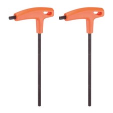 2pcs T-Handle Hex Key Wrench 6mm S2 Steel T-Key Inner Hexagon Spanner, Orange