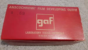 GAF Anscochrome Film Developing Outfit-Open Box- purchased at Korvette's in 1965
