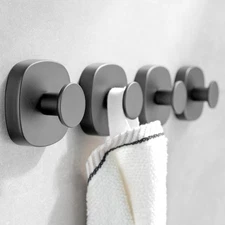 4 Pcs Suction Cup Hooks for Inside Shower, Stainless Steel Heavy Duty Towel H...
