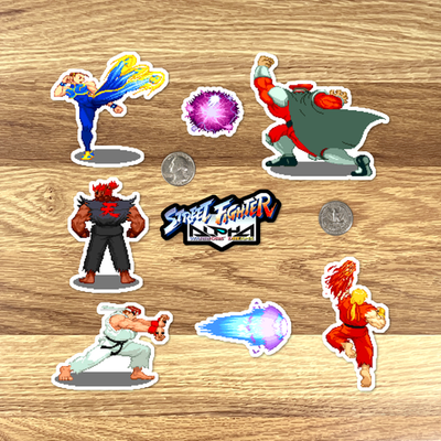 Street Fighter Alpha Stickers SFA Ryu Ken Arcade Pixel Art 22