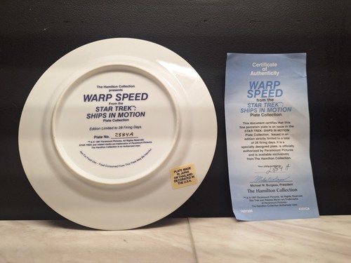 Enesco Star Trek Plates Set Of 3 And 1 Holographic Plate With COA - Picture 8 of 8