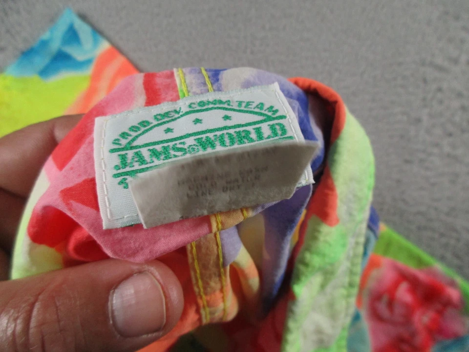 Camisa Jams World Para Hombres 2XL Prod Dev Comm Team Verde Colorida Floral Nylon De Colección Foto 4 de 4