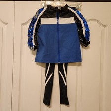 Weissman Child S 2 Pcs Hip Hop Dance Costume Jacket Pants Sequins Blue Black
