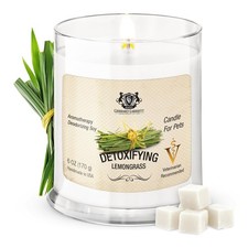 Pet Odor Eliminator Candle Detoxifying Lemongrass Scented Candle, Calming Candle