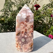 200G Natural Pink Amethyst point tower Quartz Crystal Cluster Mineral Specimen