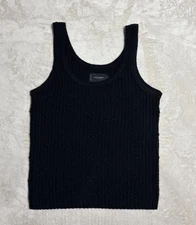 Lucky Brand Tank Top Womens Small Black Heavyweight Stretch Knit Pullover
