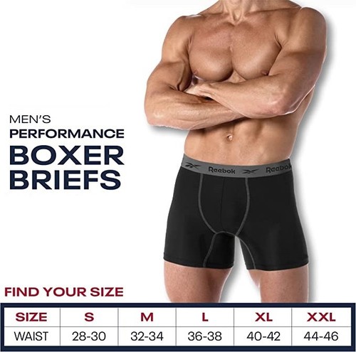 REEBOK HOMBRE PACK 4 - 243 BURDEOS HUMO - MEDIANO - ROPA INTERIOR X4 CALZONCILLO BOXER P108 - Imagen 2 de 2