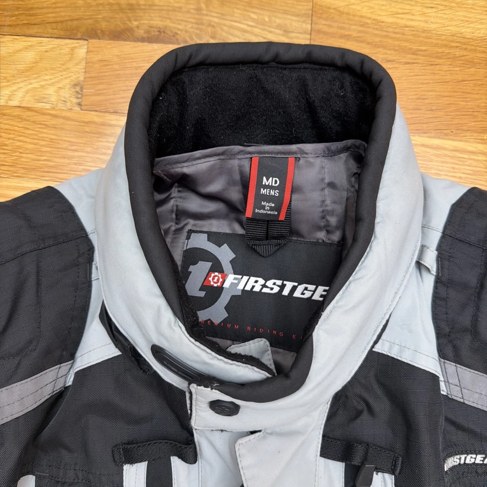 Jaqueta de Moto Firstgear Kathmandu + Forro Acolchoado Cinza Preto Masculina Média - Imagem 2 de 4