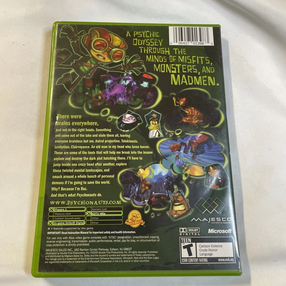 Psychonauts (Microsoft Xbox 2005) CIB Complete TESTED - Image 2 of 4