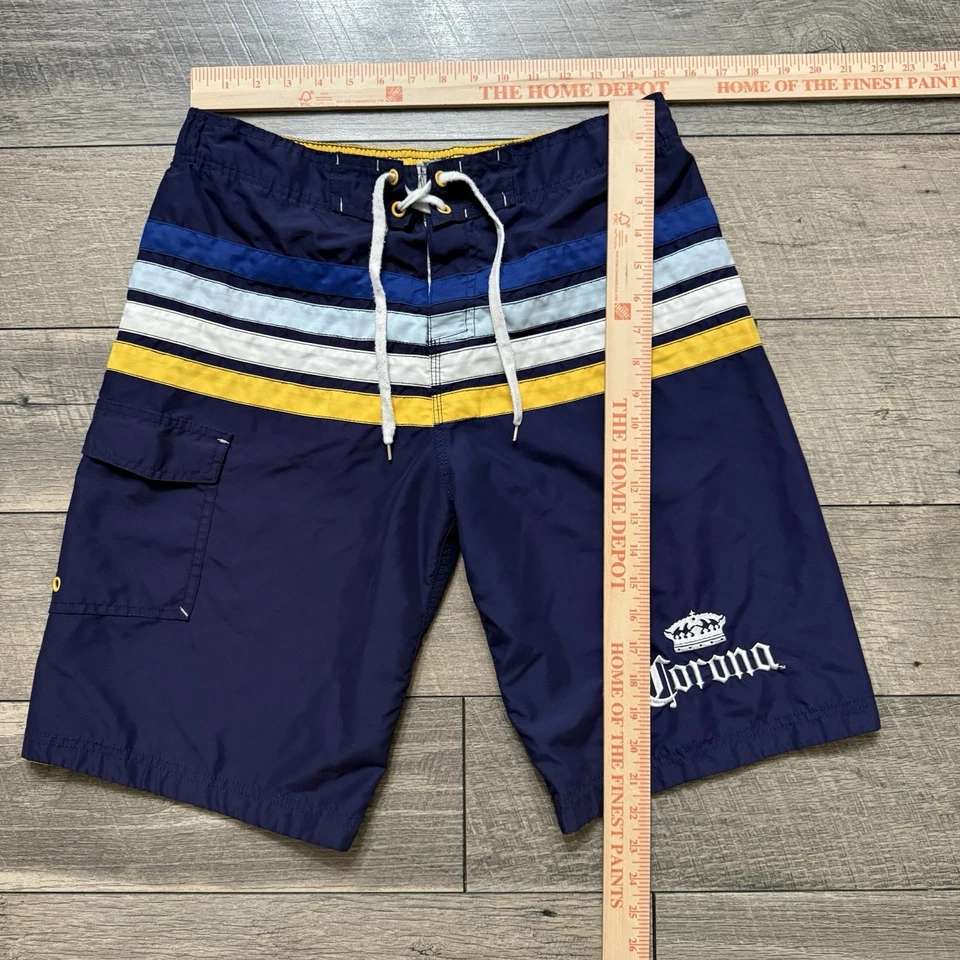 VTG Corona Beer Swim Trunks Script Spellout Lined Board Shorts Beach Mens Small - Image 4 of 4