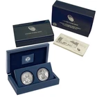 2013-W REVERSE PROOF & ENHANCED AMERICAN SILVER EAGLE 2 COIN SET W/ BOX & COA