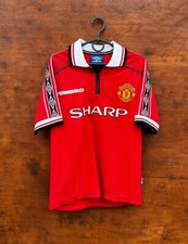MANCHESTER UNITED 1998/2000 HOME FOOTBALL SHIRT UMBRO SIZE XL BOYS